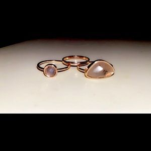 Free People rose gold plated ring set